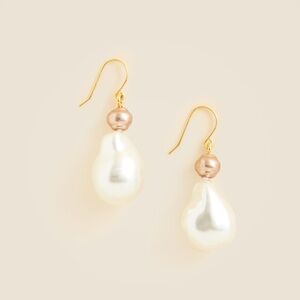 J. Crew Gold and Pearl Drop Earrings